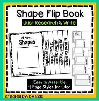 Preview of Shape Flip Book - Math & Geometry - Writing about 2-D Shapes