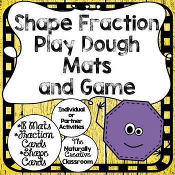 Preview of Shape Fraction Play Dough Mats and Fraction Game