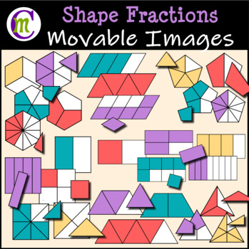 Preview of Shape Fractions Clipart || Movable Clipart
