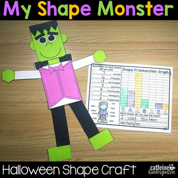 Preview of Halloween Math Shape Frankenstein Monster Craft Activity