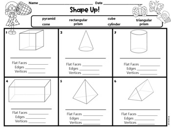 first grade 2d and 3d shapes worksheets by carrie lutz tpt