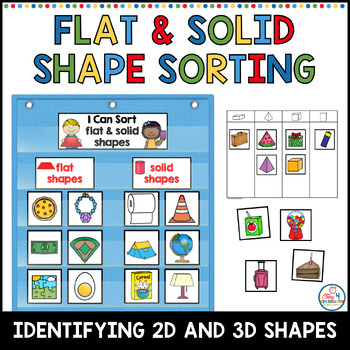 Preview of Flat and Solid Shape Sorting and Identifying Activities for Kindergarten