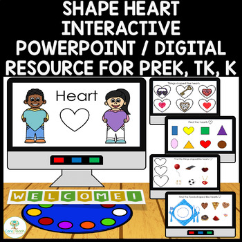 Preview of Shape Heart Interactive PowerPoint / Digital Resource Prek, TK, K & Spec Educ