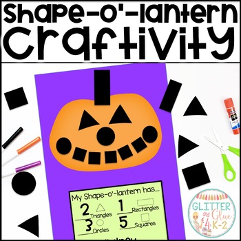 Preview of Shape Identification Pumpkin Craft - Halloween Craftivity- Shape-O'-Lantern