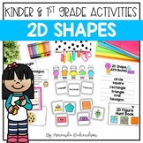 2D Shapes Kindergarten Activities, Worksheets, Anchor Char
