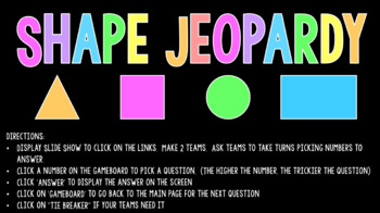 Preview of Shape Jeopardy