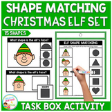 Shape Matching Christmas Elf Task Box Activities Clip Card