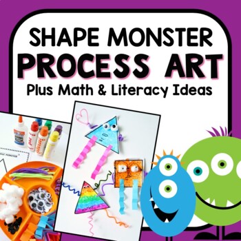 Preview of Shape Monster Art Math Craft with 2D Shapes Math and Literacy Activities