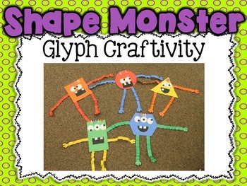 Preview of Shape Monster Glyph Craftivity {Common Core Aligned Spooky Math Fun}