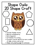Shape Owls - 2D Attributes Craft - Lower Elementary