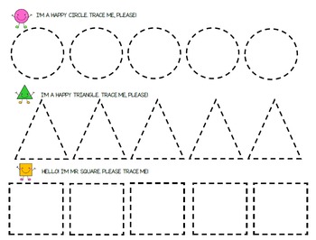 shapes pack tracing worksheets colouring pages board