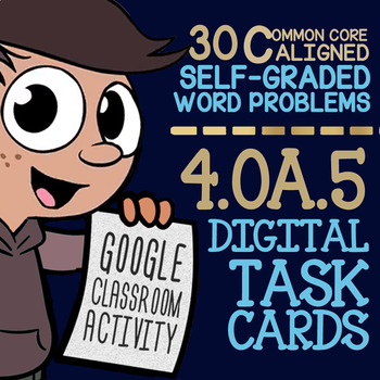 Preview of Shape Patterns & Number Patterns Task Cards (Digital) ★ Google Classroom 4.OA.5