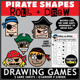 Shape Pirate Portrait - 5 Roll and Draw Game Sheets
