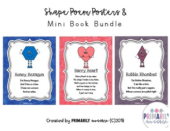 Shape Poem Posters & Mini Books by Primarily Au-Some | TpT
