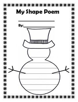 Preview of Shape Poem Template - Snowman