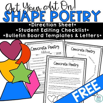 Preview of Shape Poems Concrete Poems Writing Bulletin Board 3rd 4th 5th Grade
