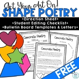 Shape Poems Concrete Poems Writing Bulletin Board 3rd 4th 