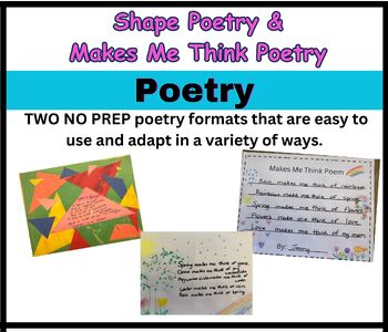 Preview of Shape Poetry and Makes Me Think Poetry Formats