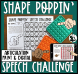 Shape Poppin' Speech Pop it Articulation Speech Therapy To