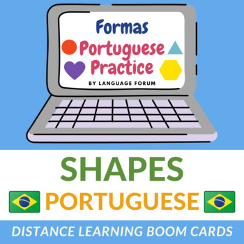 Preview of Shape Portuguese BOOM Cards™ Shapes Portuguese Distance Learning
