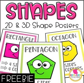 Preview of Shape Posters Freebie!! 2D & 3D Shapes | Vertices & Corners Versions