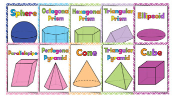 Preview of Shape Posters - 18 posters (3D) - Maths (Geometry)