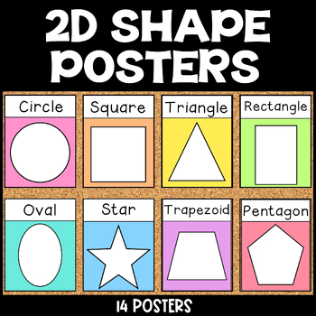 Preview of Shape Posters, 2D Shape Posters, Shape Anchor Chart, Basic Shapes, Class Decor