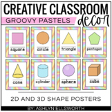 Shape Posters - 2D and 3D Shapes - Retro Classroom Decor