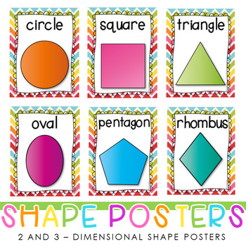 Preview of Shape Posters - 2D and 3D Shapes