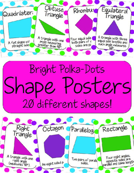 Preview of Shape Posters - Bright Polka-Dots