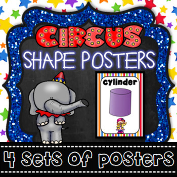 Preview of 2D and 3D Shapes Posters | Circus Theme Classroom Decor