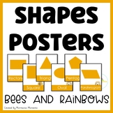 Shape Posters Cute Bee and Rainbow Theme Classroom Decor