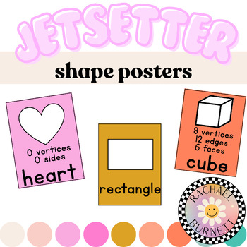 Preview of Shape Posters // Jetsetter✈️ // Palm Springs Themed Classroom Decor