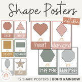 Shape Posters | Modern Boho Rainbow | Calm Classroom Decor