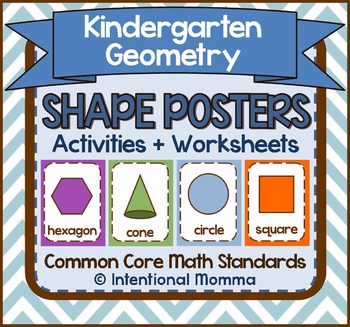 Preview of Shape Activities and Math Posters: Kindergarten Geometry