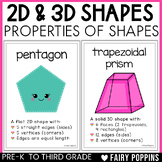 2D & 3D Shapes Posters and Flash Cards - Properties of Shapes