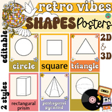 Shape Posters Retro Theme 2D & 3D | EDITABLE | Retro Vibes