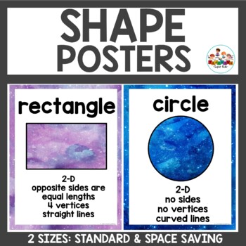 Preview of Shape Posters Space themed Classroom Decor