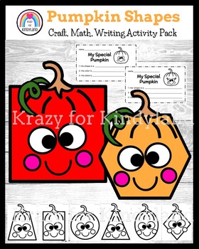 Preview of Shape Pumpkin Craft - Halloween - Math and Writing Activity - Book Companion