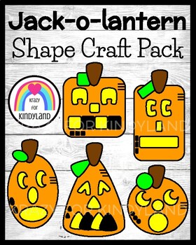 Preview of Shape Pumpkin Craft - Jack-o-Lantern Activity for Halloween - Fall Math Center