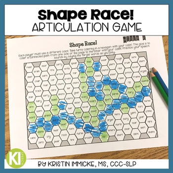 Preview of No Prep Shape Race Articulation Game for Speech Therapy