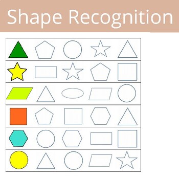 Preview of Shape Recognition Kindergarten Worksheets