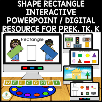 Preview of Shape Rectangle Interactive PowerPoint / Digital Resource Prek, TK, K & Spec Ed