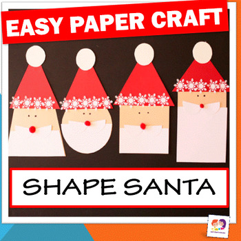 Preview of Shape Santa Craft - Christmas Craft Activity - Shape Unit