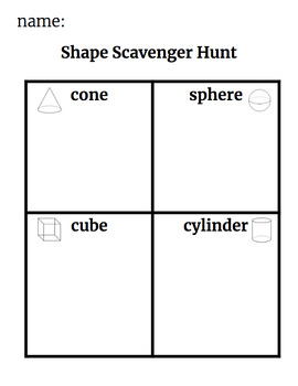 Preview of Shape Scavenger Hunt