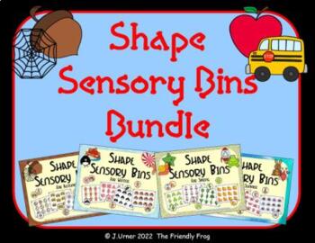 Preview of Shape Sensory Bins Bundle All Year