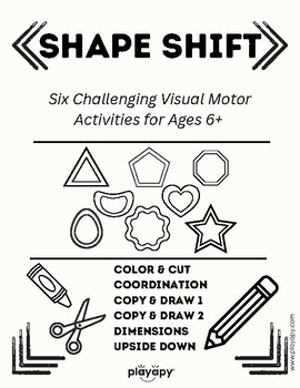Preview of Shape Shift | Challenging Visual Motor Activities | Color, Cut, Draw