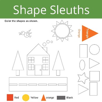 Preview of Shape Sleuths: Kindergarten Worksheets for 2D Shape Recognition