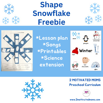 Preview of Shape Snowflakes, Winter Lesson Freebie, Winter, Preschool, Kindergarten