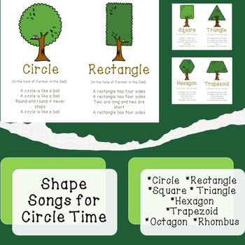 Preview of Shape Songs for Preschool and Kindergarten Circle Time - Nature Themed